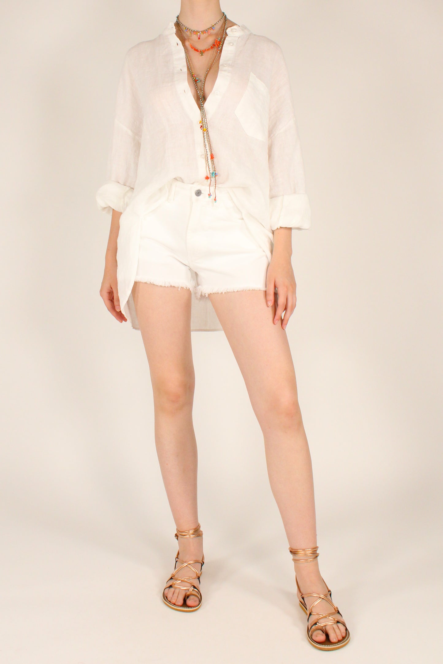Camicia Coreana Over in Lino