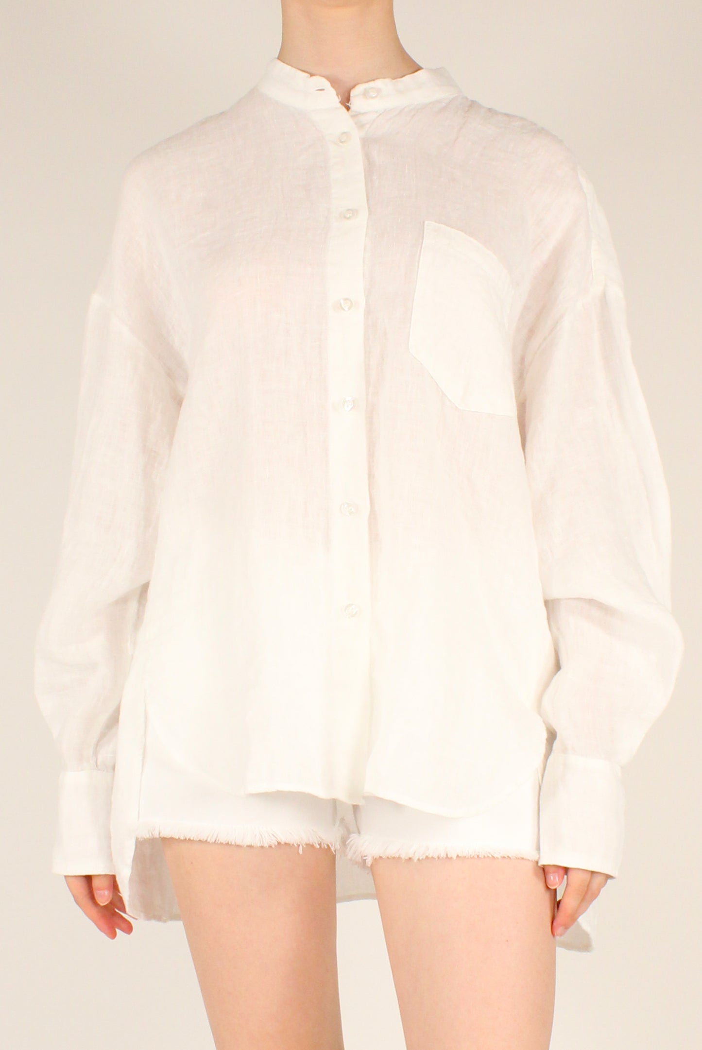 Camicia Coreana Over in Lino