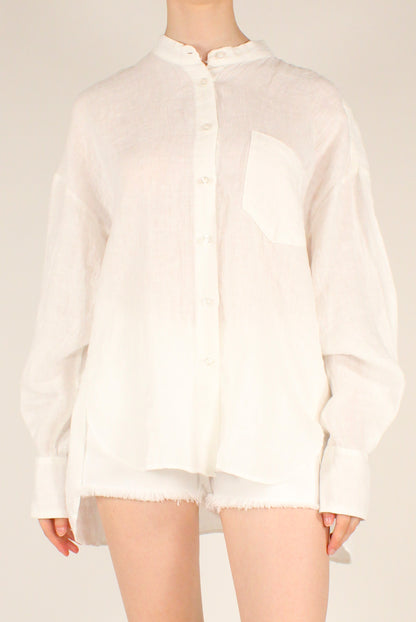 Camicia Coreana Over in Lino