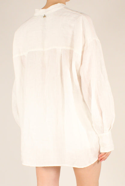 Camicia Coreana Over in Lino