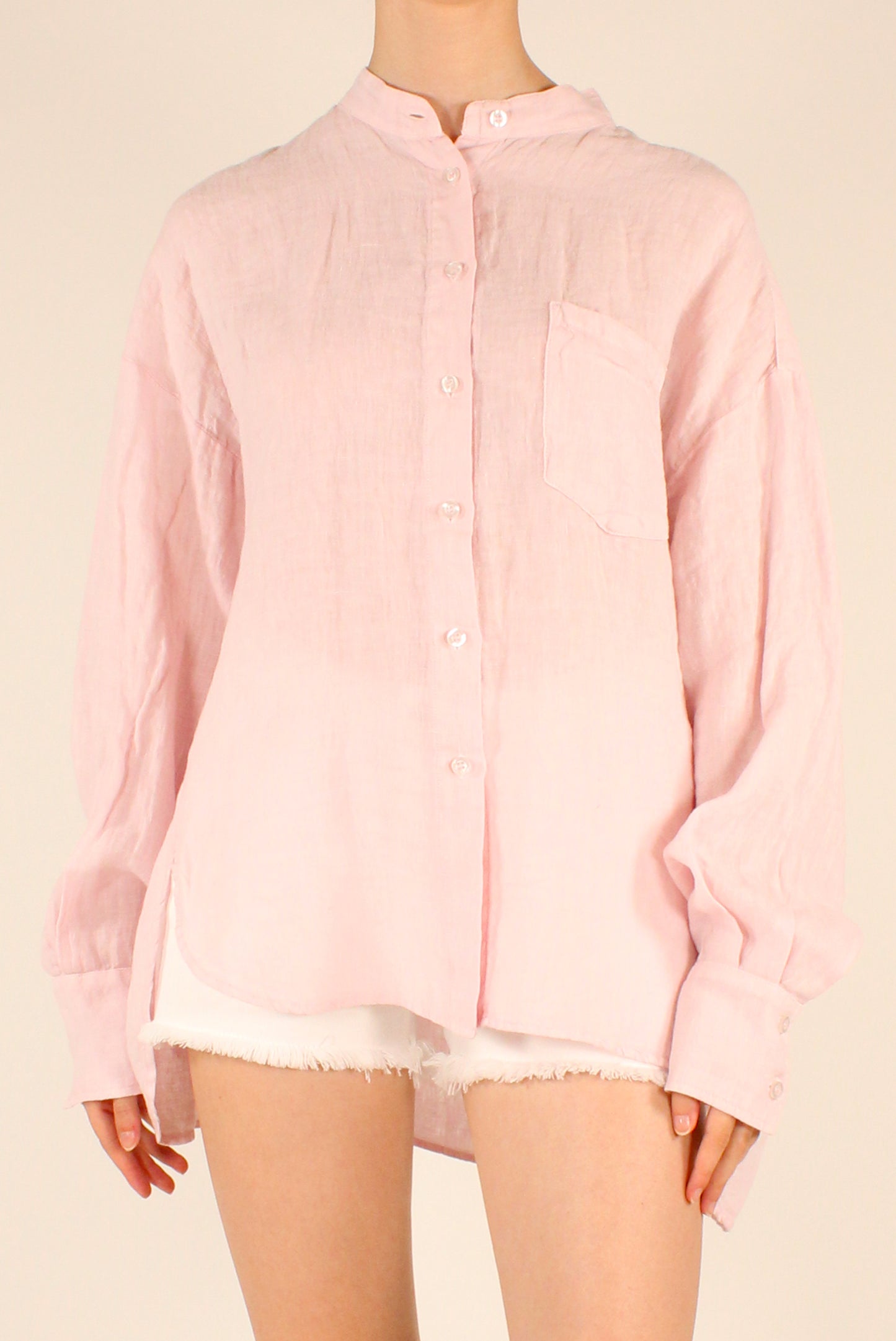 Camicia Coreana Over in Lino