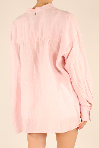Camicia Coreana Over in Lino