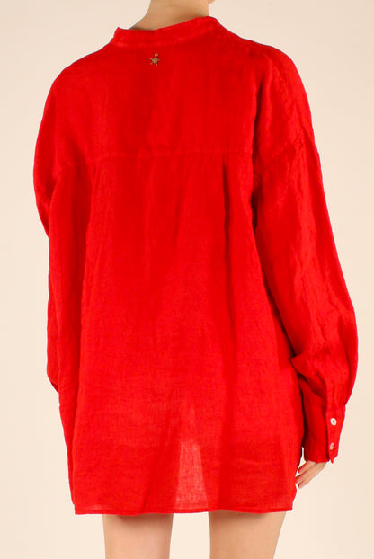 Camicia Coreana Over in Lino