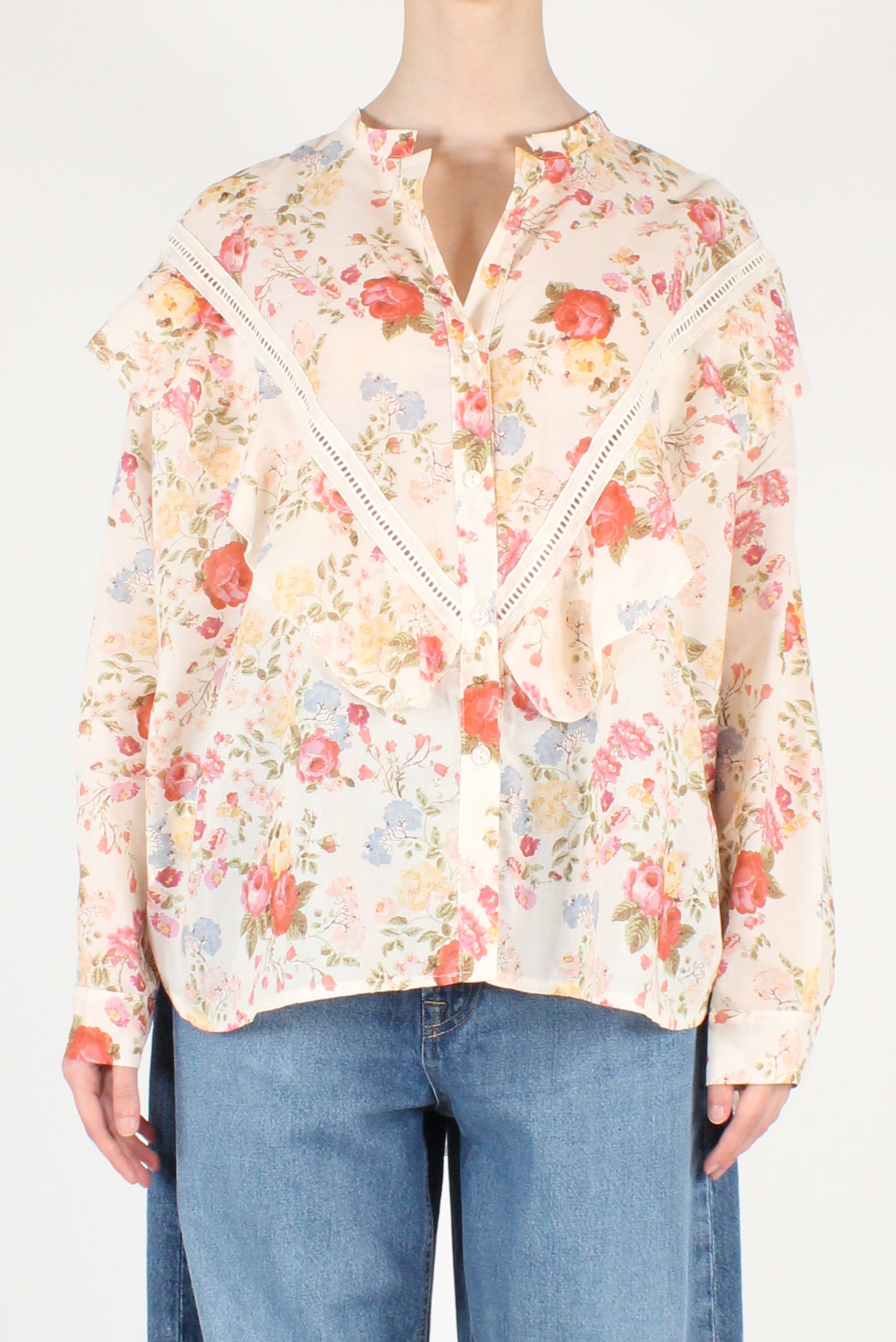 Oversized Floral Print Shirt