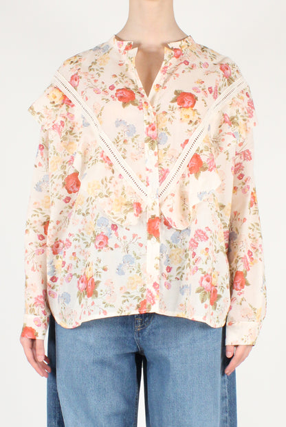 Oversized Floral Print Shirt