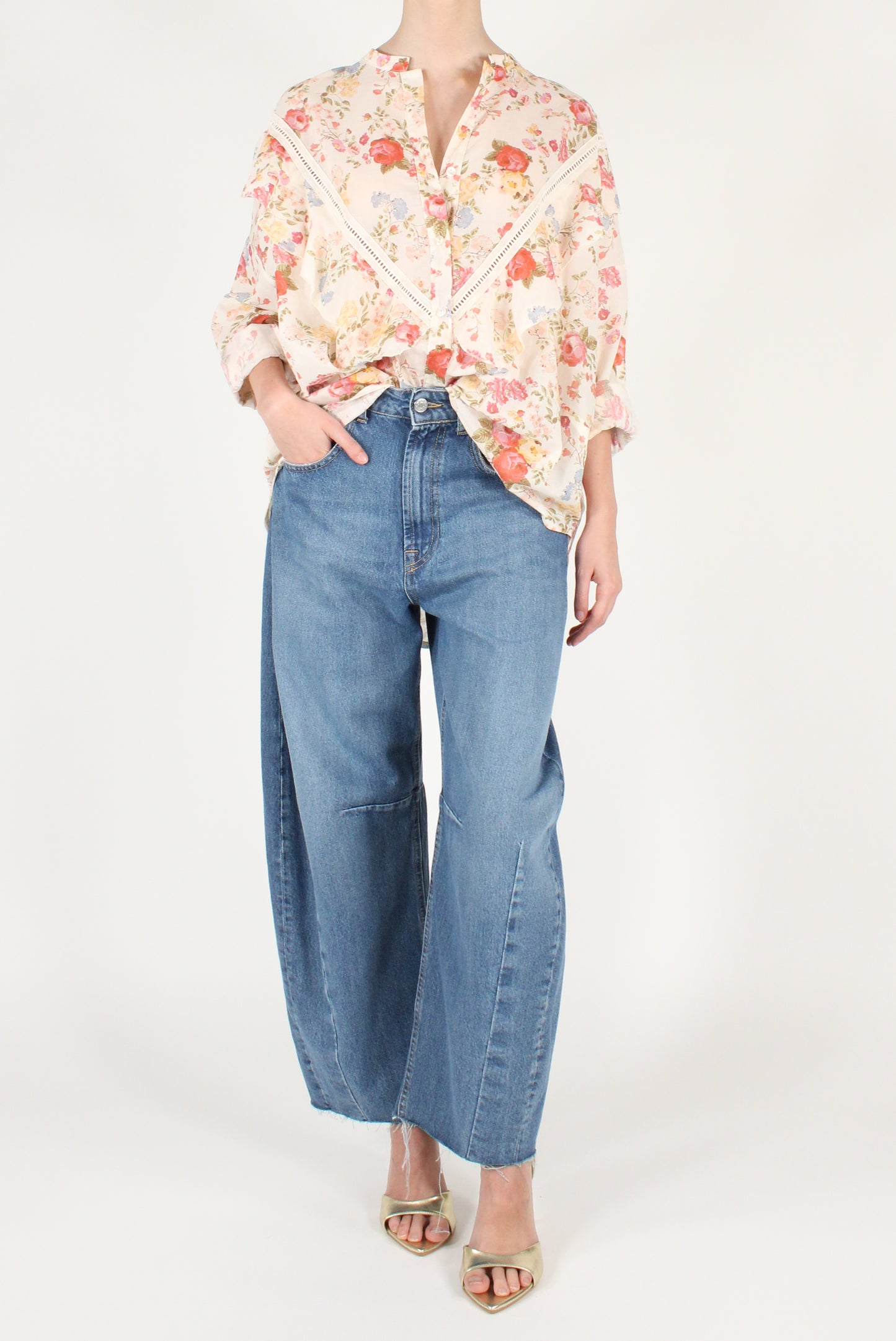 Oversized Floral Print Shirt