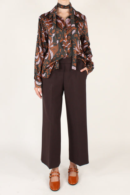 Camicia Stampa Floreale con Nastrino