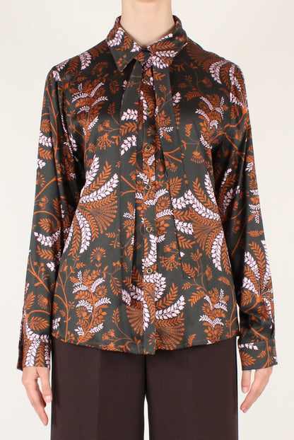 Camicia Stampa Floreale con Nastrino