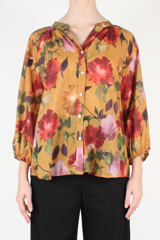 Floral Print Cotton Muslin Shirt