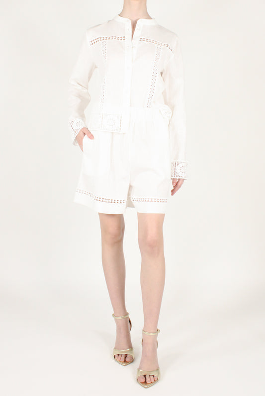 Camicia con Inserti in Pizzo