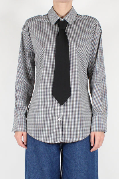 Micro Check Shirt with Tie