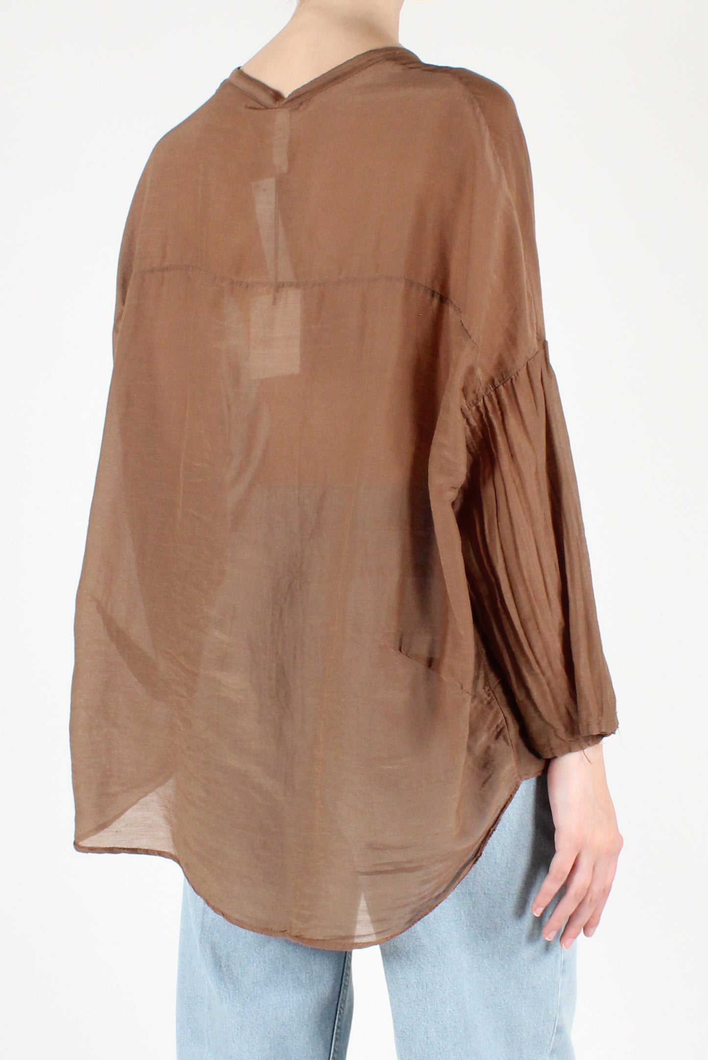 Camicia Over Misto Seta