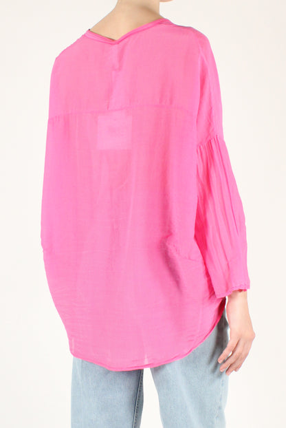 Camicia Over Misto Seta