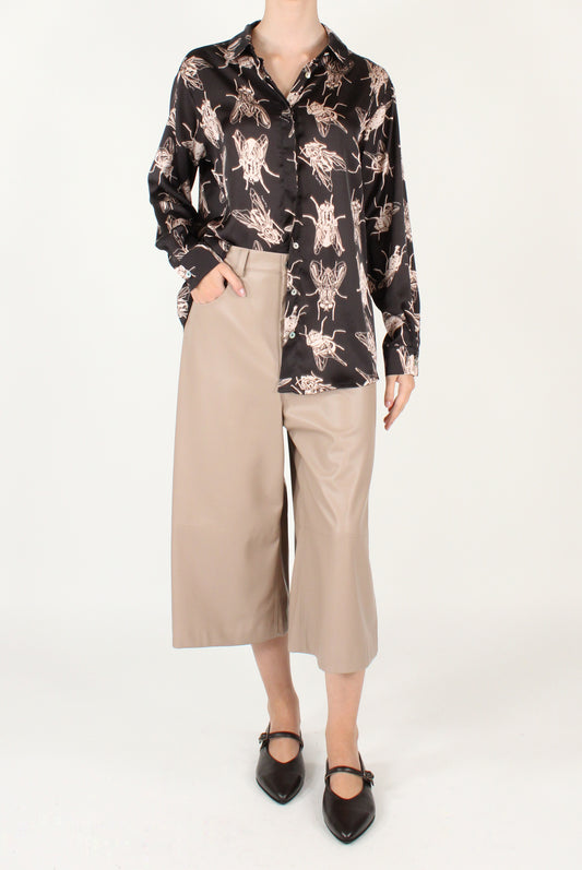Camicia a Maniche Lunghe Stampa Mosche