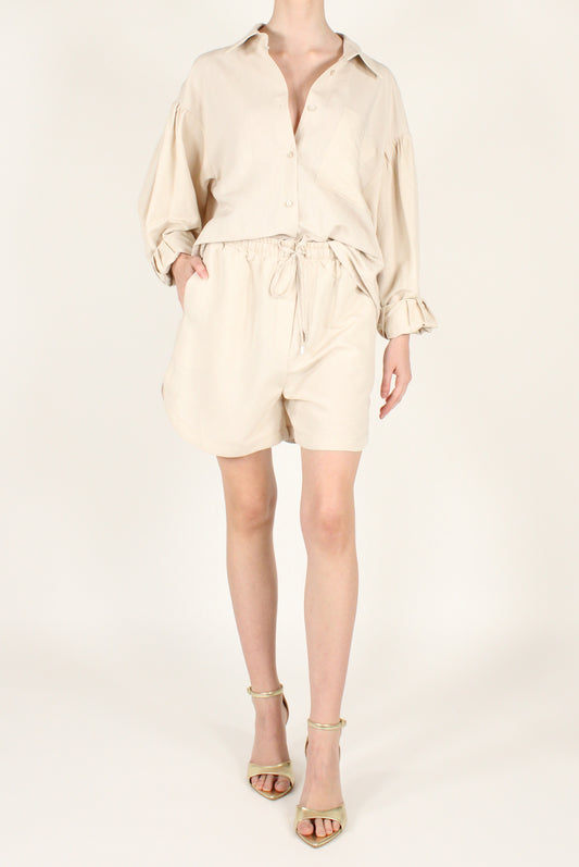 Shorts Misto Lino e Viscosa