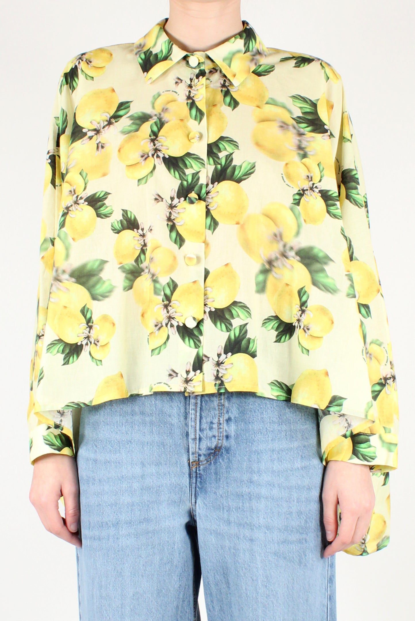 Lemon Print Poncho Shirt