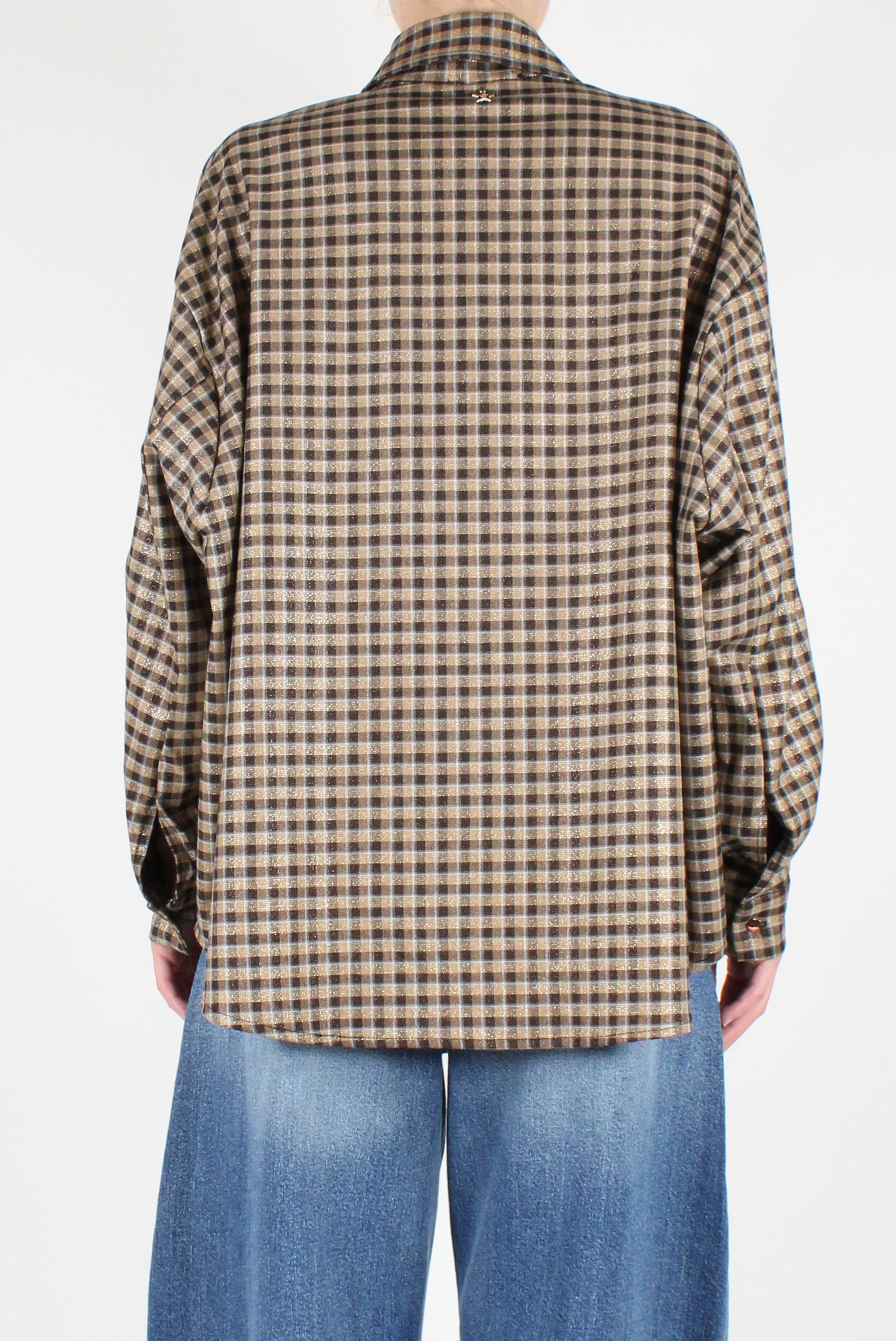 Checked Shirt with Lurex and Pins