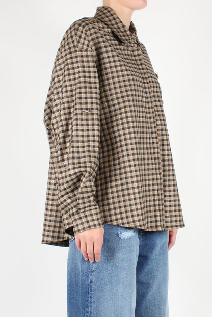 Checked Shirt with Lurex and Pins