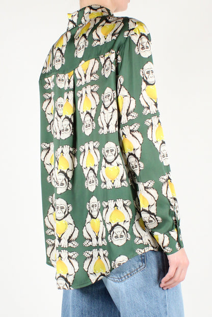 Monkey Print Long Sleeve Shirt