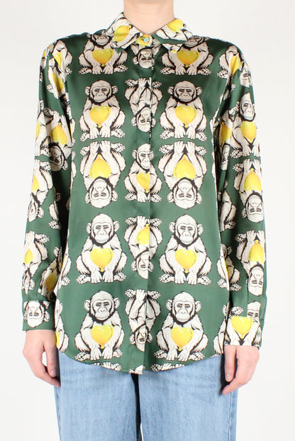 Monkey Print Long Sleeve Shirt