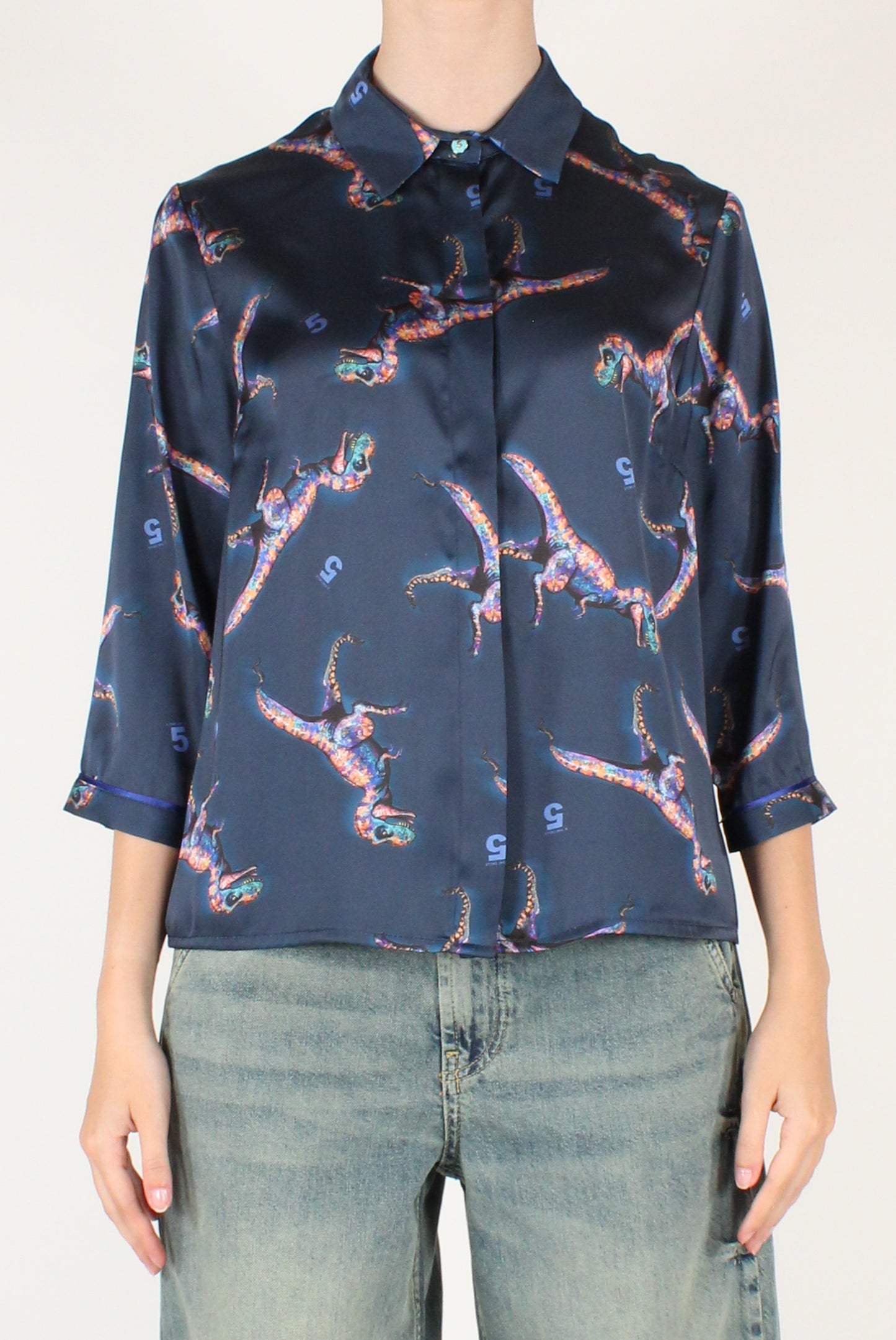 Camicia Maniche a 3/4 Stampa T-Rex