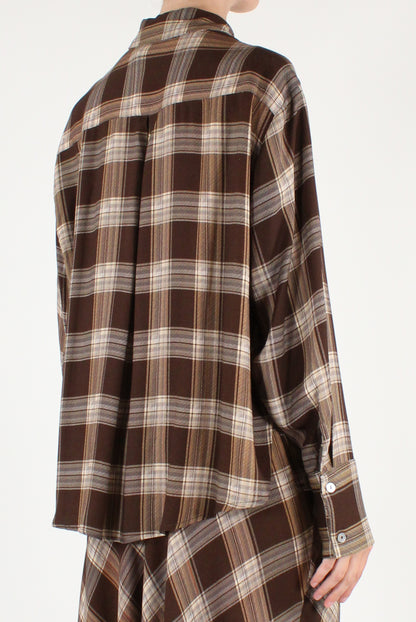 Camicia Stampa Tartan in Viscosa