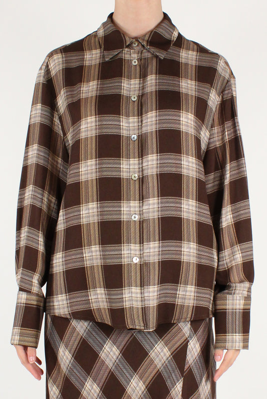 Camicia Stampa Tartan in Viscosa