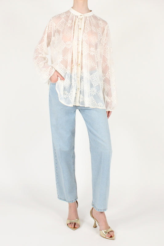 Camicia in Tulle Ricamato