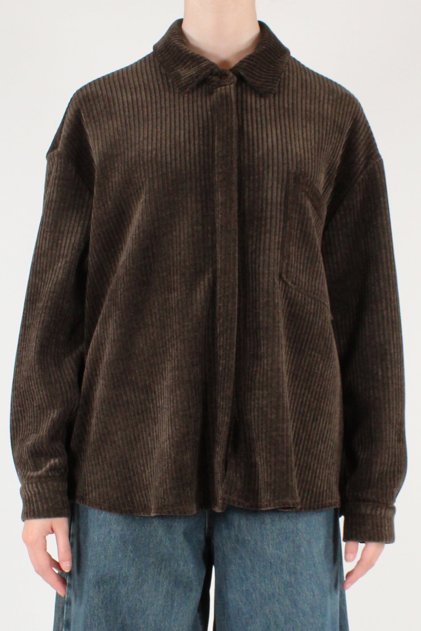 Camicia Over in Velluto a Coste