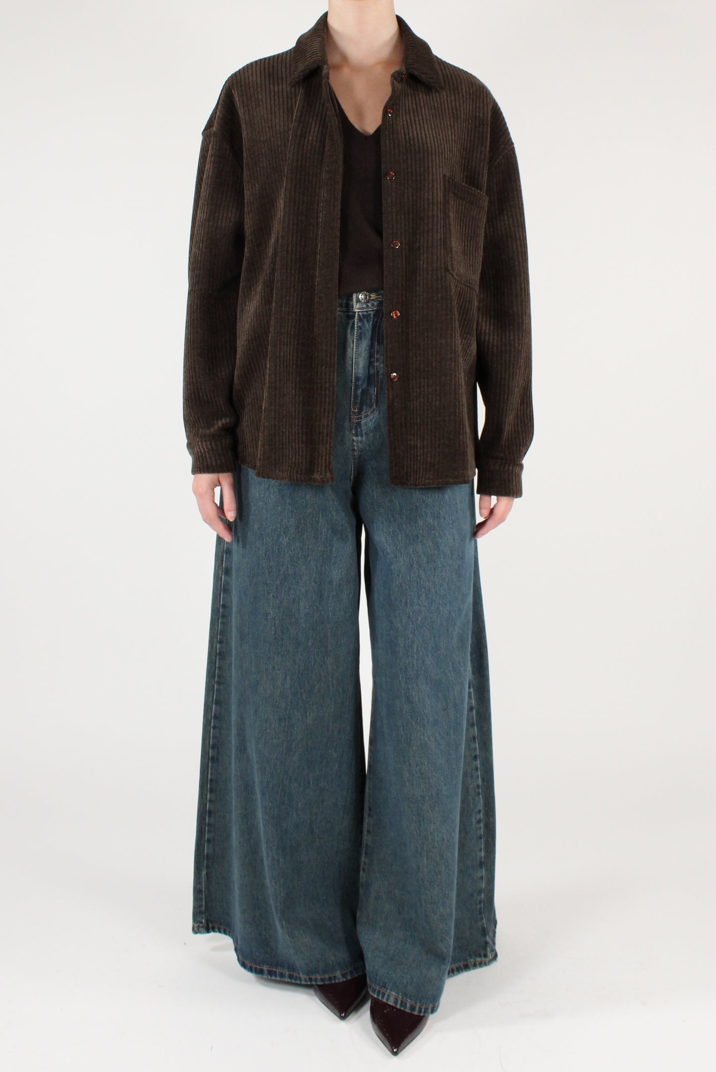 Camicia Over in Velluto a Coste