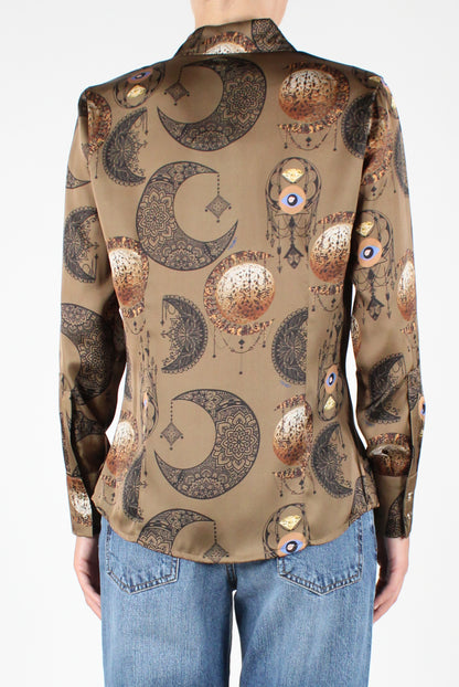 Moon Print Long Sleeve Shirt