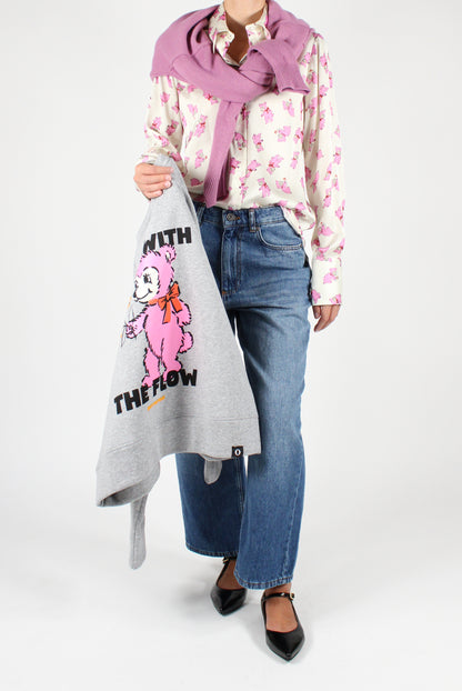 Sweatshirt with Teddy Bear Print