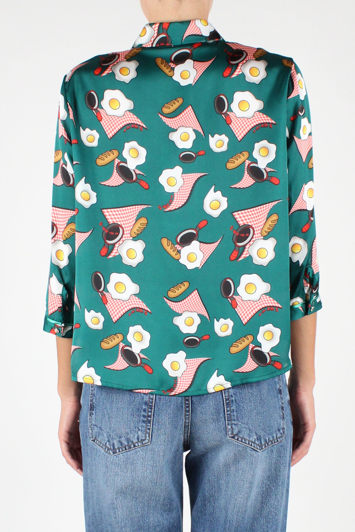 3/4 Sleeve Egg Print Shirt