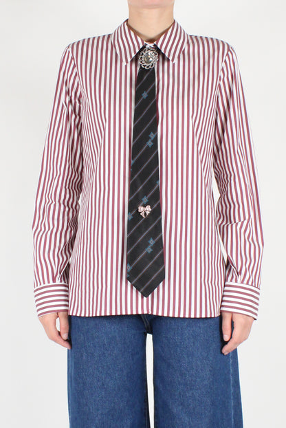 Striped Shirt with Tie and Pins