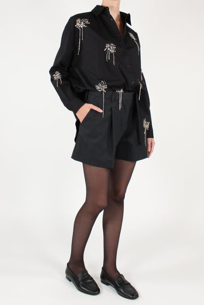 Camicia Over con Strass e Perline