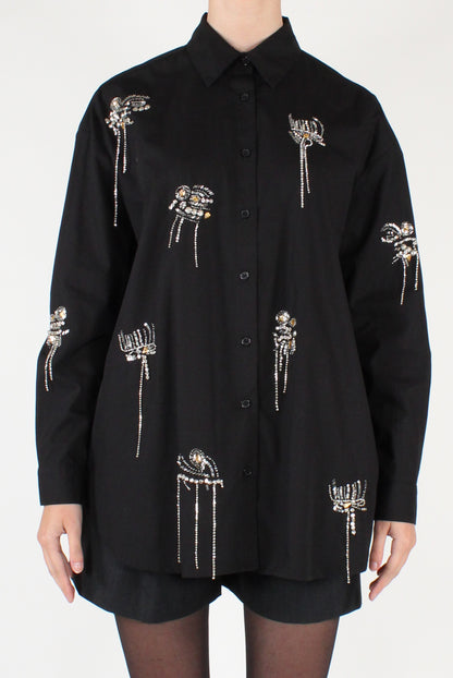 Camicia Over con Strass e Perline