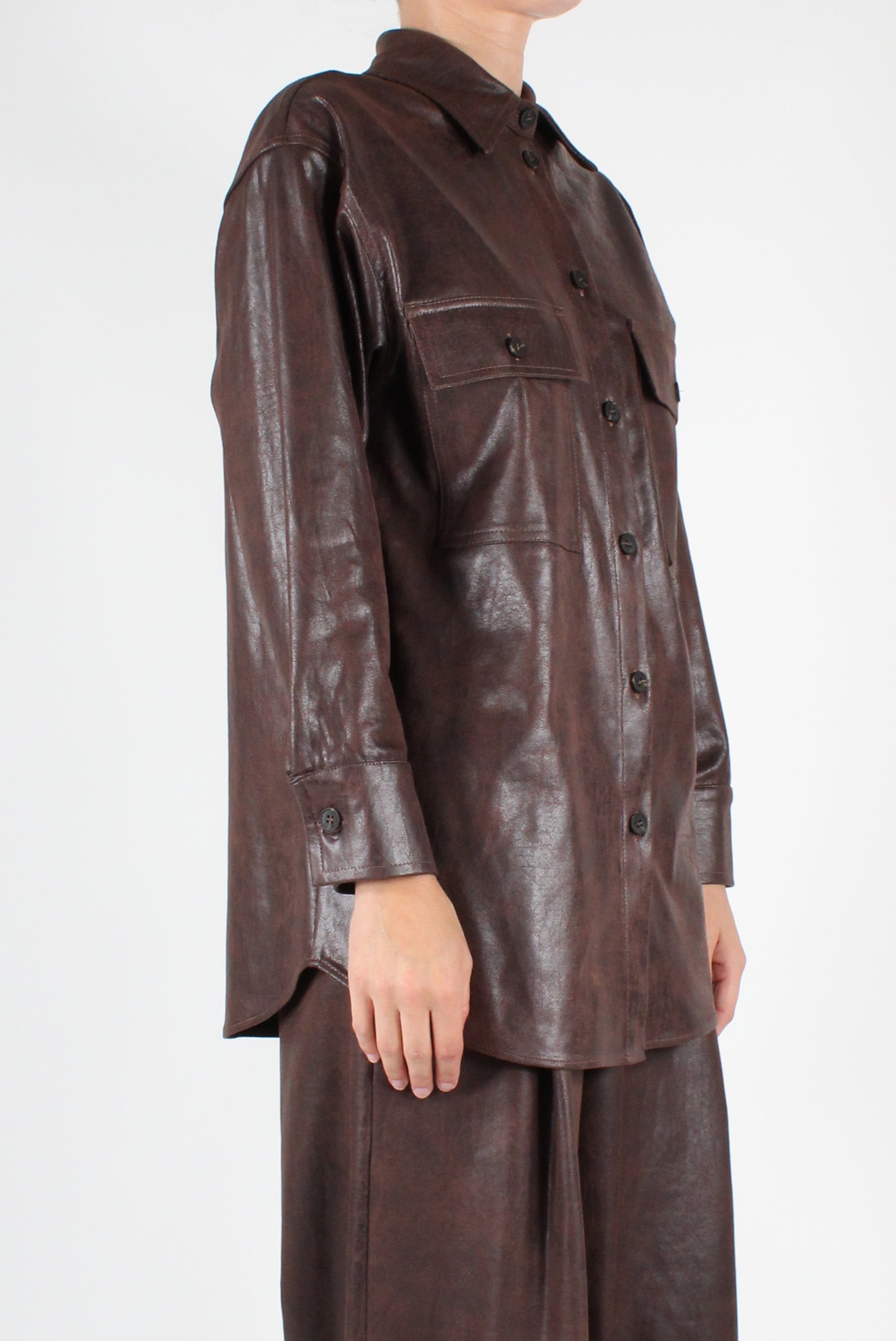 Faux Leather Shirt