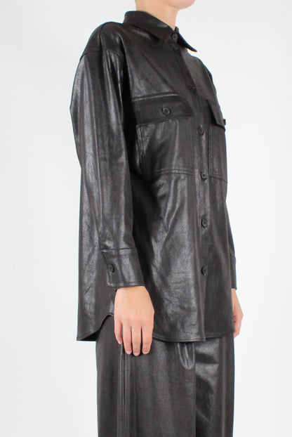 Faux Leather Shirt