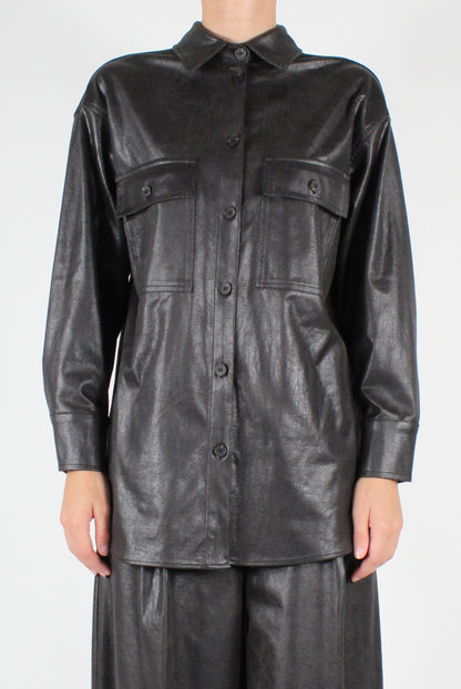 Faux Leather Shirt