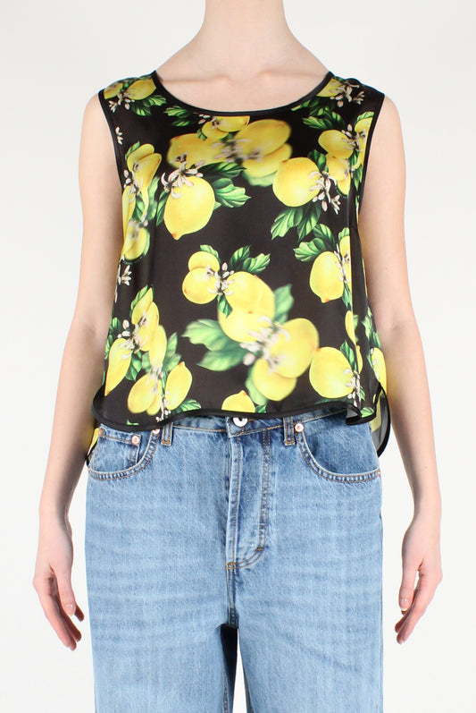 Lemon Print Over Blouse