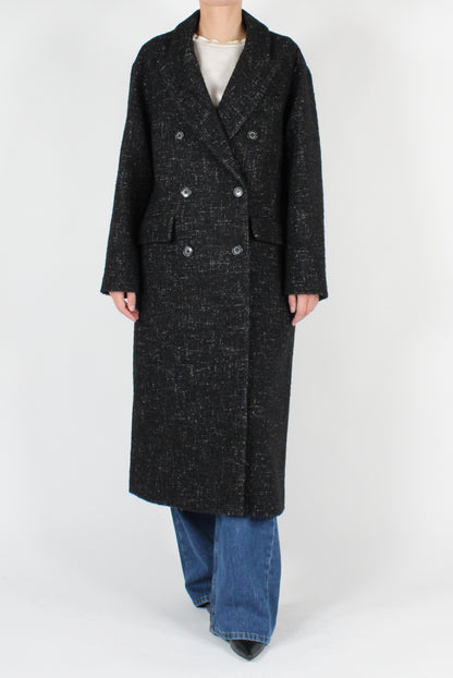 Double Breasted Wool Blend Coat