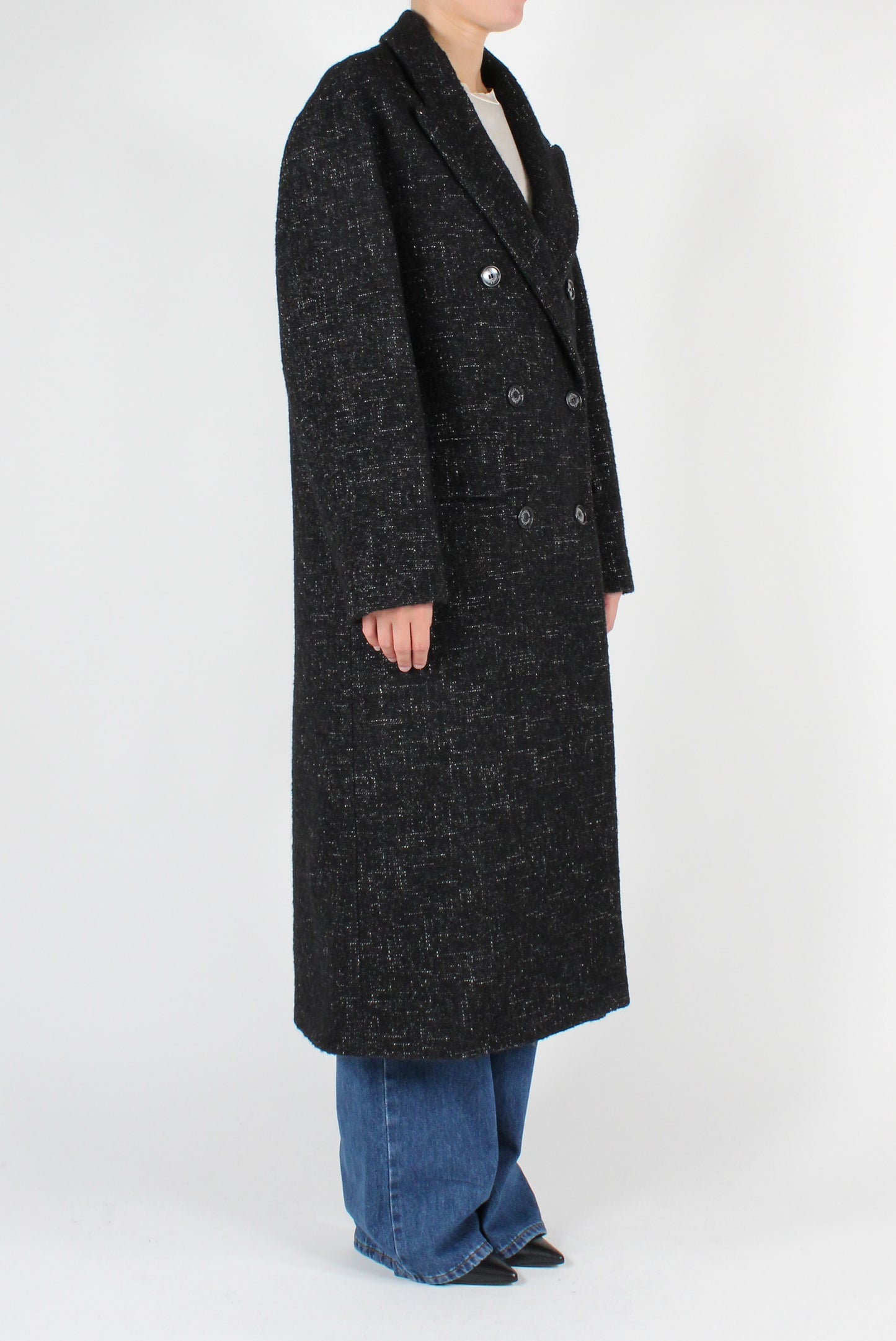 Double Breasted Wool Blend Coat