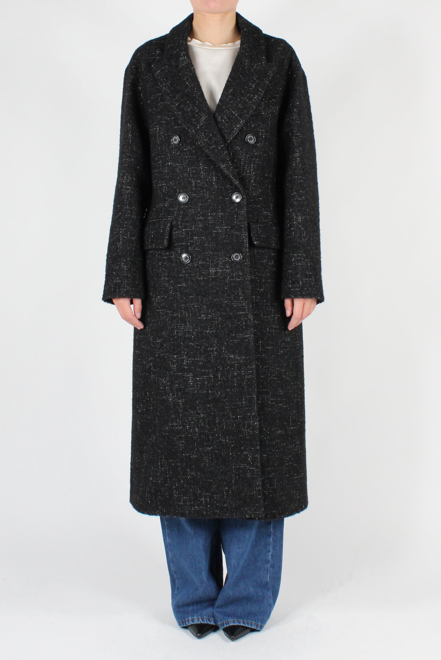 Double Breasted Wool Blend Coat