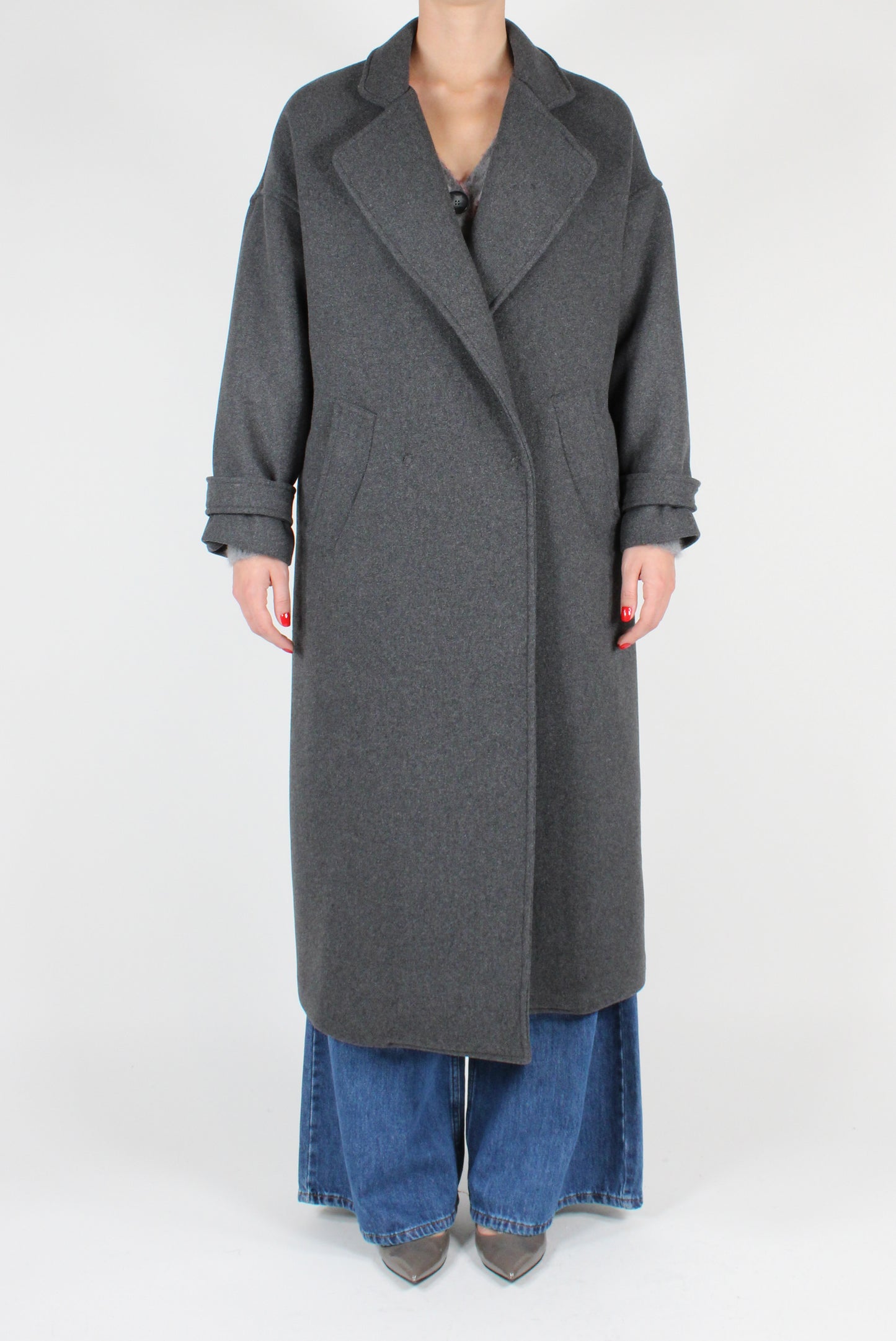 Double Breasted Overcoat in Wool Blend