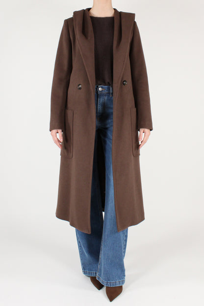 Cappotto Doppiopetto con Cappuccio