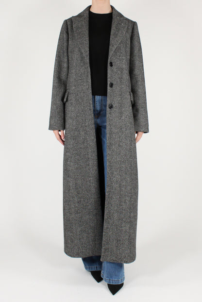 Cappotto Lungo Monopetto Spigato