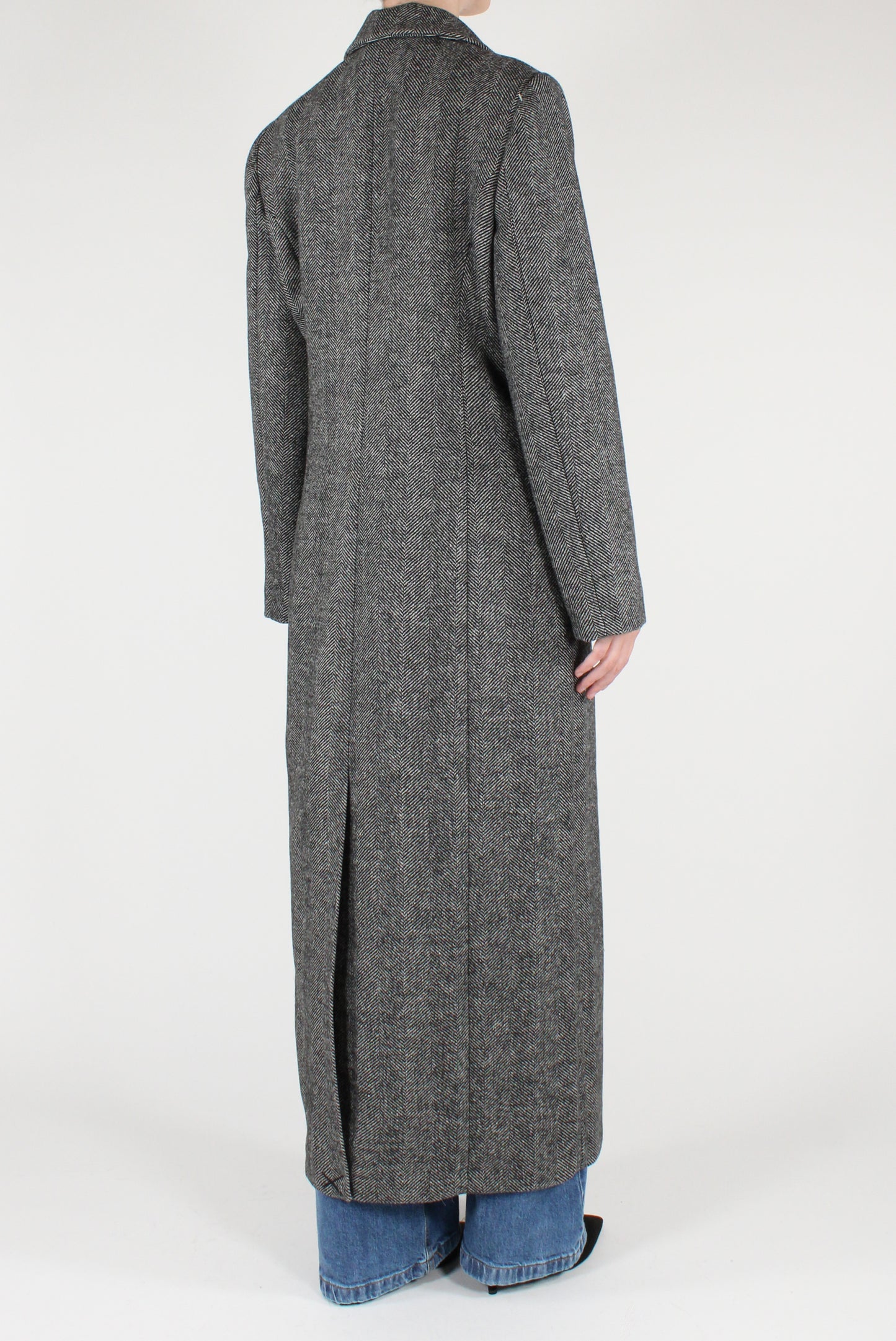 Cappotto Lungo Monopetto Spigato