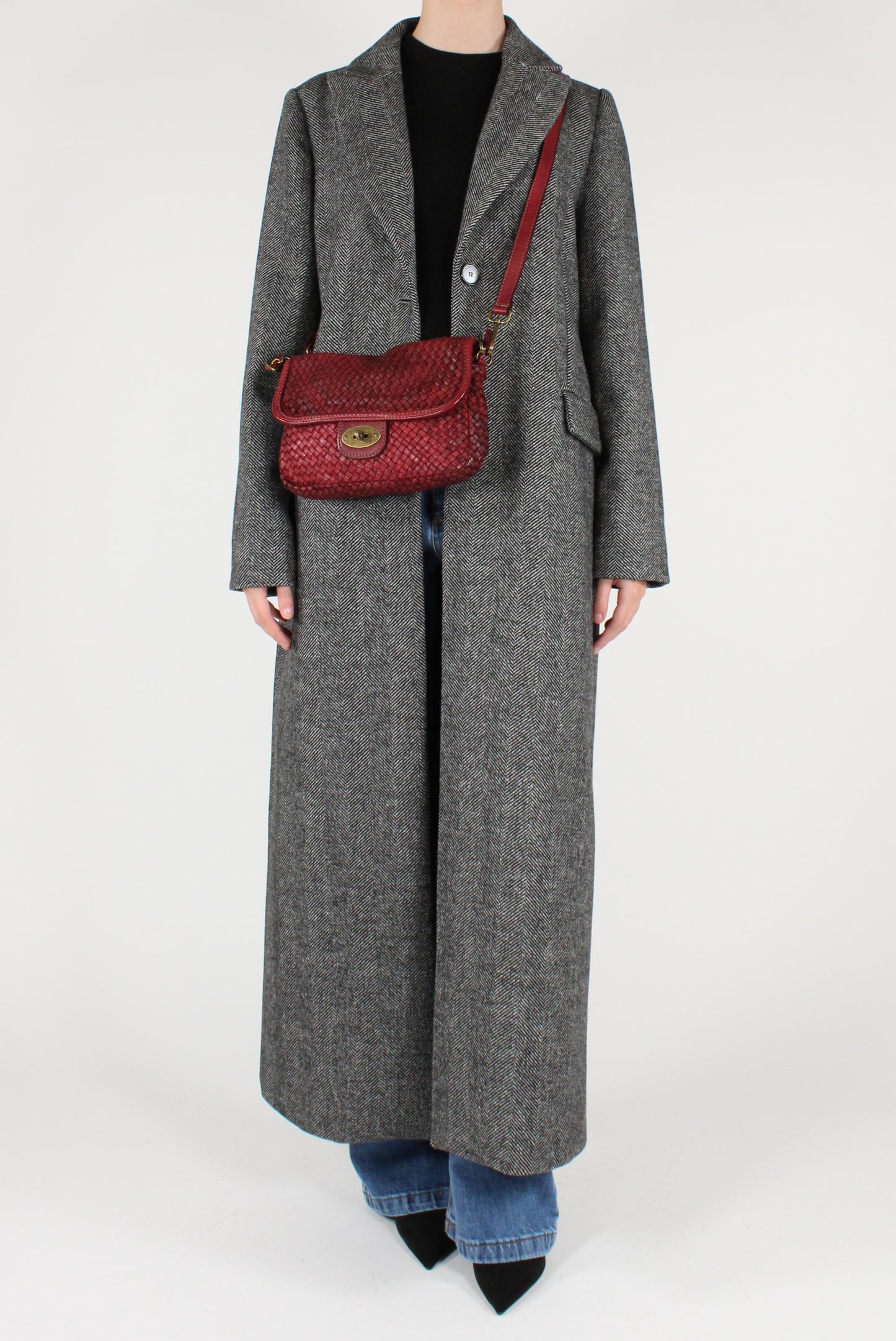 Cappotto Lungo Monopetto Spigato