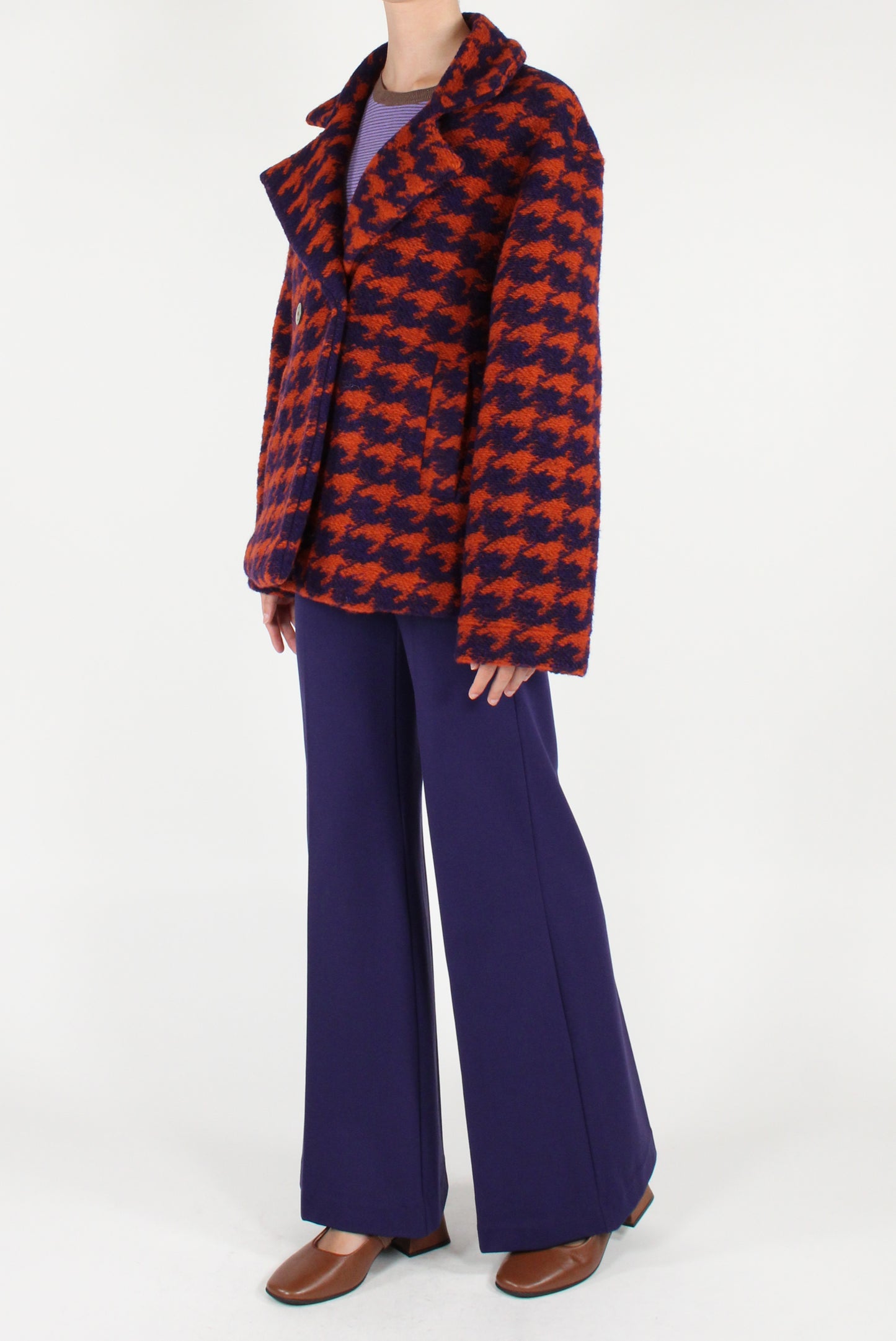 Cappotto Corto Maxi Pied de Poule