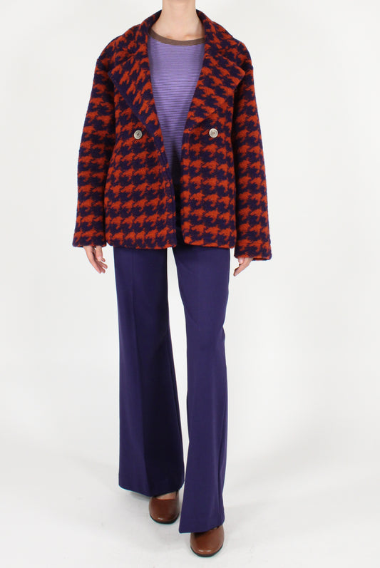 Cappotto Corto Maxi Pied de Poule